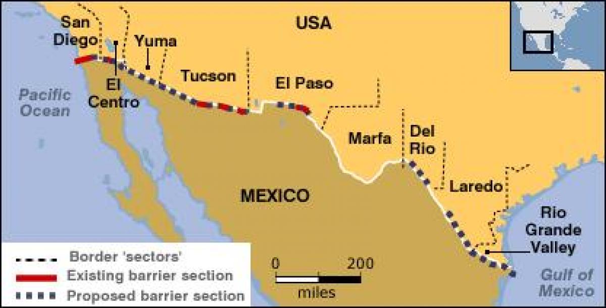 kaart mehhiko piiri