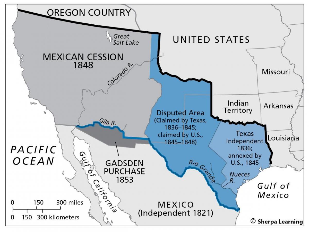 kaart mehhiko cession