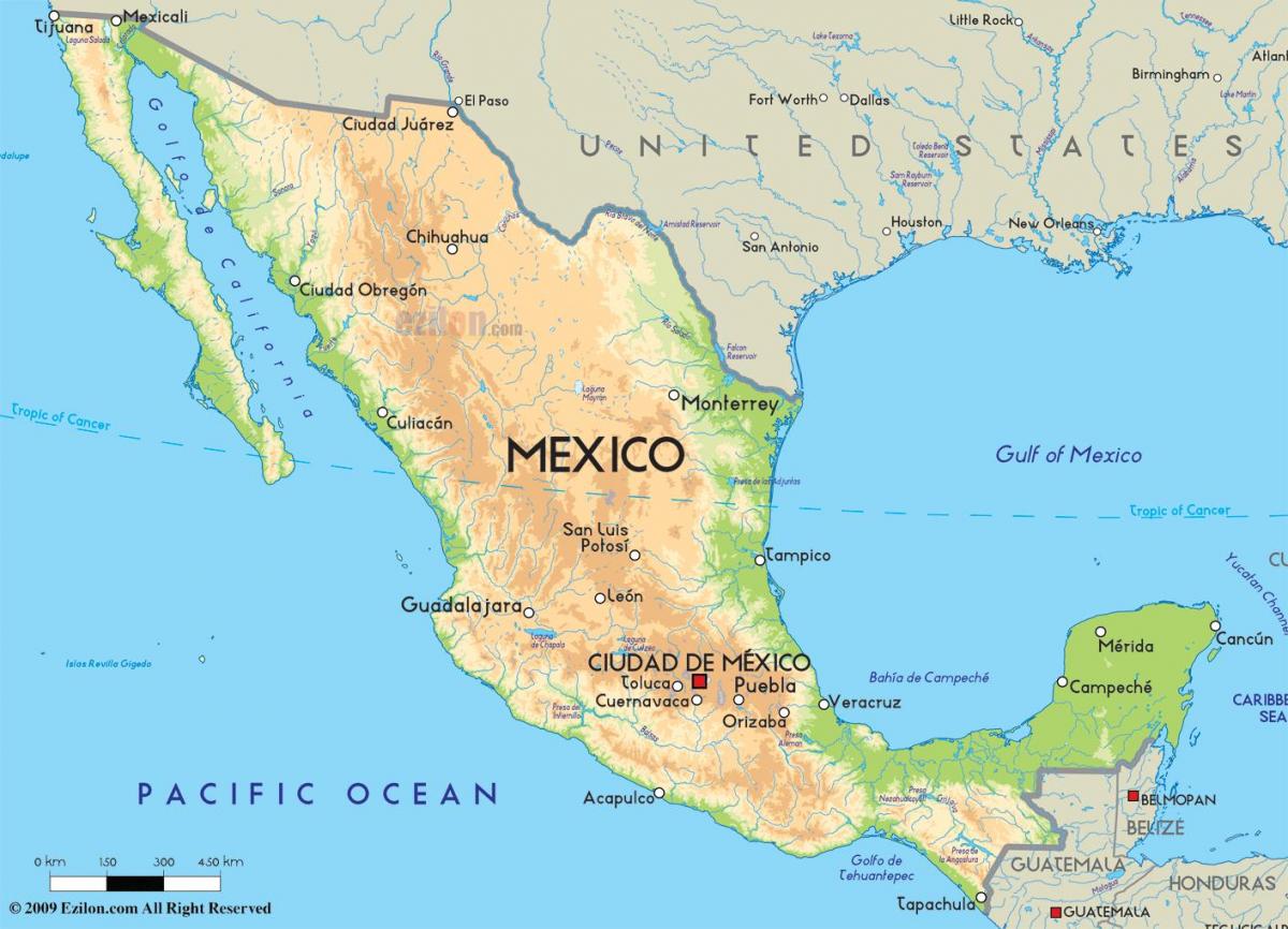 kaart Mehhiko