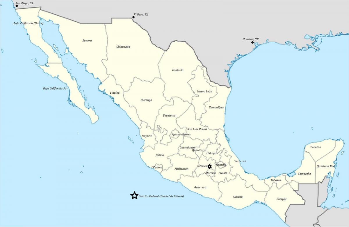 ühendriikide ja Mehhiko kaart