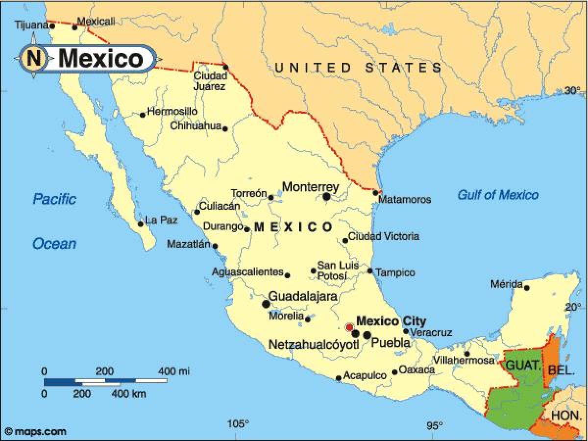 riik Mehhiko kaart