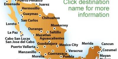 Kaart rannad Mehhiko