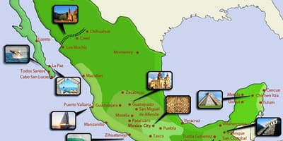 Tourist map Mehhiko